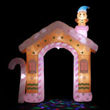 Jingle Jollys Christmas Inflatable Gingerbread Man Candy 3.2M Illuminated Decorations - Top-Down View