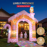 Jingle Jollys Christmas Inflatable Gingerbread Man Candy 3.2M Illuminated Decorations - 45-Degree Angle