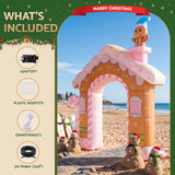 Jingle Jollys Christmas Inflatable Gingerbread Man Candy 3.2M Illuminated Decorations - Close-Up Angle