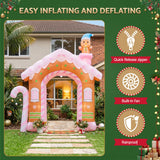 Jingle Jollys Christmas Inflatable Gingerbread Man Candy 3.2M Illuminated Decorations - Low Angle