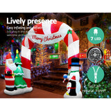 Jingle Jollys Christmas Inflatable Archwary Santa 3M Illuminated Decorations - Top-Down View