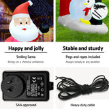 Jingle Jollys Christmas Inflatable Archwary Santa 3M Illuminated Decorations - 45-Degree Angle