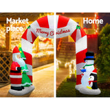 Jingle Jollys Christmas Inflatable Archwary Santa 3M Illuminated Decorations - Rear View