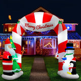 Jingle Jollys Christmas Inflatable Archwary Santa 3M Illuminated Decorations - Low Angle