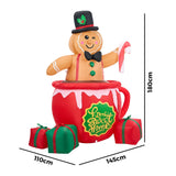 Tinseltown 1.8M Christmas Inflatable Gingerbread Man with LED Lights - Extra Image