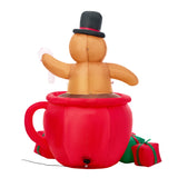 Tinseltown 1.8M Christmas Inflatable Gingerbread Man with LED Lights - Rear View