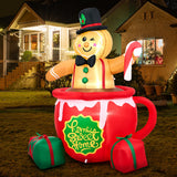 Tinseltown 1.8M Christmas Inflatable Gingerbread Man with LED Lights