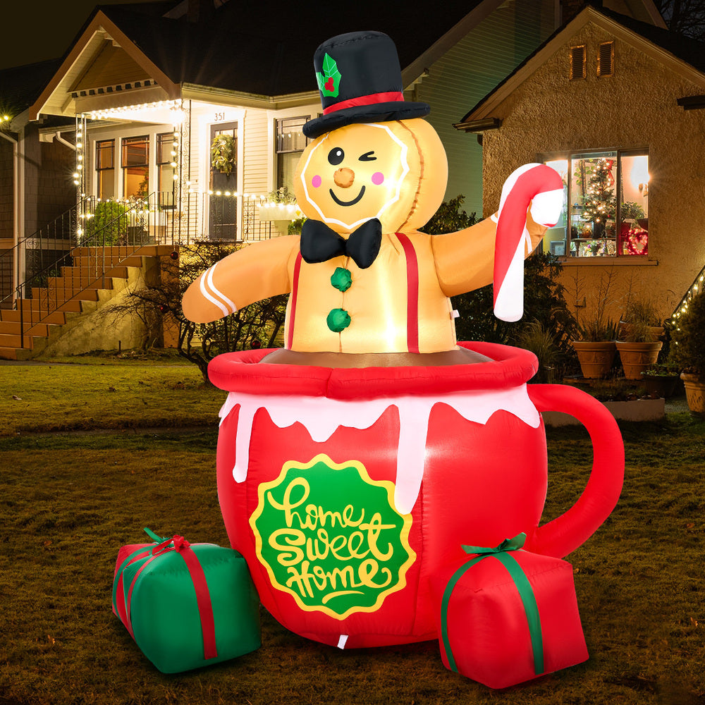 Tinseltown 1.8M Christmas Inflatable Gingerbread Man with LED Lights