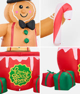 Tinseltown 1.8M Christmas Inflatable Gingerbread Man with LED Lights - Top-Down View
