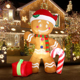 Tinseltown Christmas Inflatable Gingerbread Man with LED Lights - Side View