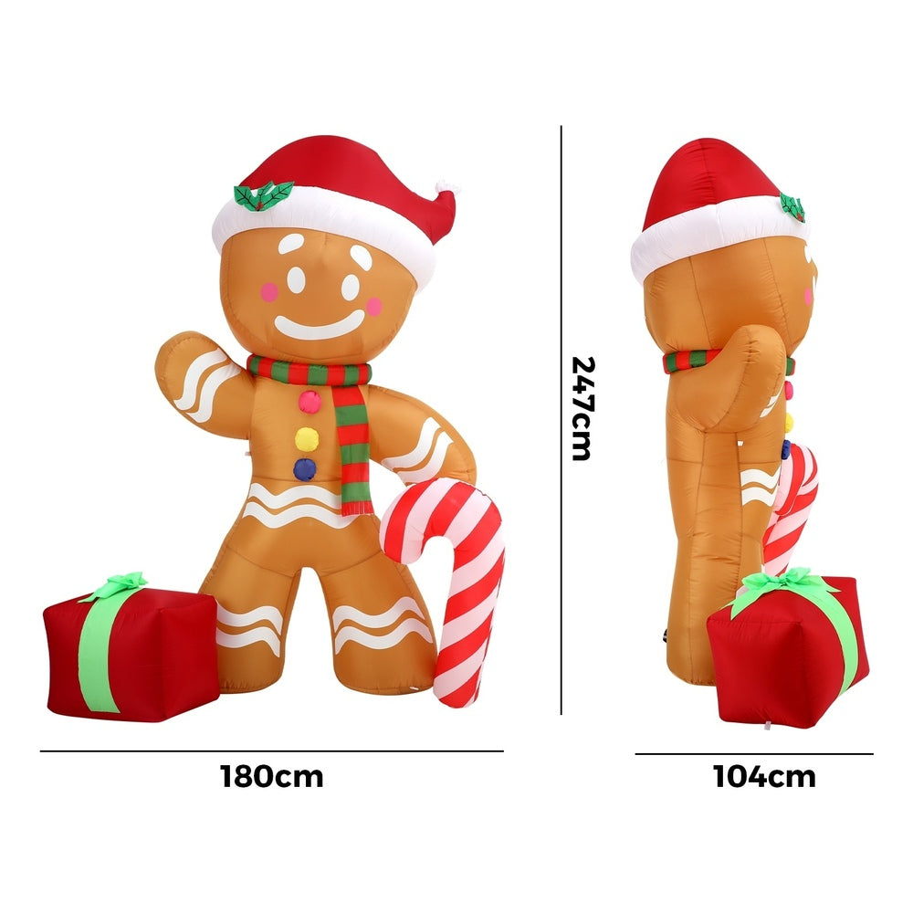 Tinseltown Christmas Inflatable Gingerbread Man with LED Lights
