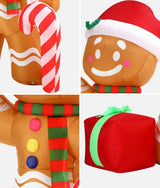 Tinseltown Christmas Inflatable Gingerbread Man with LED Lights - Front View