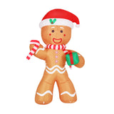 Jingle Jollys Christmas Inflatable Gingerbread Man 2.4M Illuminated Decorations - Side View