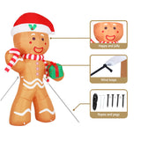 Jingle Jollys Christmas Inflatable Gingerbread Man 2.4M Illuminated Decorations - Rear View