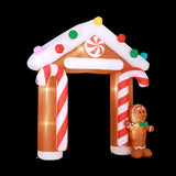 Gingerbread Inflatable Christmas Archway - 2.8M Illuminated Holiday Decoration