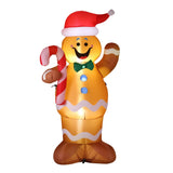 Jingle Jollys Christmas Inflatable Gingerbread Man 1.5M Height LED Decorations Illuminated - Front View