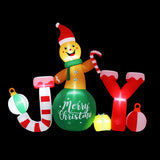 Jingle Jollys Christmas Inflatable Gingerman Joy 3M Long Outdoor Decorations Illuminated - Side View