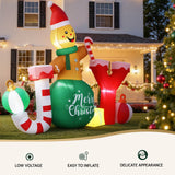 Jingle Jollys Christmas Inflatable Gingerman Joy 3M Long Outdoor Decorations Illuminated - 45-Degree Angle