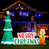Jingle Jollys Christmas Inflatable Gingerbread Man Tree LED Illuminated Decorations - Close-Up Angle