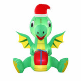 Jingle Jollys Christmas Inflatable Dragon 1.8M Height LED Outdoor Decorations Illuminated - Side View