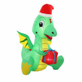 Jingle Jollys Christmas Inflatable Dragon 1.8M Height LED Outdoor Decorations Illuminated - Top-Down View