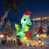 Jingle Jollys Christmas Inflatable Dragon 1.8M Height LED Outdoor Decorations Illuminated - Extra Image