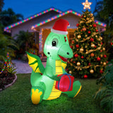 Jingle Jollys Christmas Inflatable Dragon 1.8M Height LED Outdoor Decorations Illuminated - Extra Image