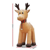 Jingle Jollys Christmas Inflatable Reindeer 5M Illuminated Decorations - Front View
