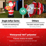 Jingle Jollys Christmas Inflatable Santa 2.4M Illuminated Decorations - 45-Degree Angle