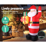 Jingle Jollys Christmas Inflatable Santa 2.4M Illuminated Decorations - Rear View