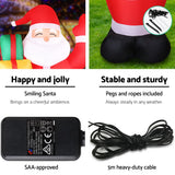Jingle Jollys Christmas Inflatable Santa 2.4M Illuminated Decorations - Close-Up Angle