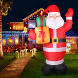 Jingle Jollys Christmas Inflatable Santa 2.4M Illuminated Decorations - Low Angle