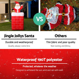 Jingle Jollys Christmas Inflatable Santa Pop Up 1.8M Illuminated Decorations - 45-Degree Angle
