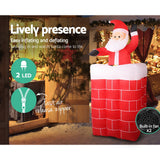 Jingle Jollys Christmas Inflatable Santa Pop Up 1.8M Illuminated Decorations - Rear View