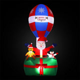 Jingle Jollys Christmas Inflatable Santa in Ballon 2.8M Height LED Decorations Illuminated - Side View