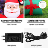 Jingle Jollys Christmas Inflatable Santa in Ballon 2.8M Height LED Decorations Illuminated - Rear View