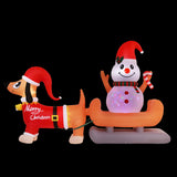 Jingle Jollys Christmas Inflatable Snowman Dog 4.2M Tall Outdoor Decorations Illuminated - Side View