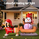 Jingle Jollys Christmas Inflatable Snowman Dog 4.2M Tall Outdoor Decorations Illuminated - Top-Down View