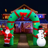 Jingle Jollys Christmas Inflatable Archwary 2.8M Illuminated Decorations - Low Angle