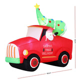 Jingle Jollys Christmas Inflatable Santa Truck 1.6M Height LED Decorations Illuminated - Side View