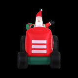 Jingle Jollys Christmas Inflatable Santa Truck 2.6M Length LED Decorations Illuminated - Side View