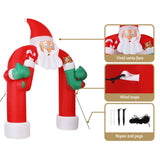Inflatable Santa Archway with Lights - 2.3M Jingle Jollys Christmas Outdoor Decoration - 45-Degree Angle