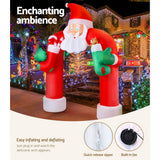 Inflatable Santa Archway with Lights - 2.3M Jingle Jollys Christmas Outdoor Decoration