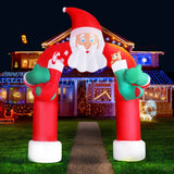 Inflatable Santa Archway with Lights - 2.3M Jingle Jollys Christmas Outdoor Decoration - Low Angle