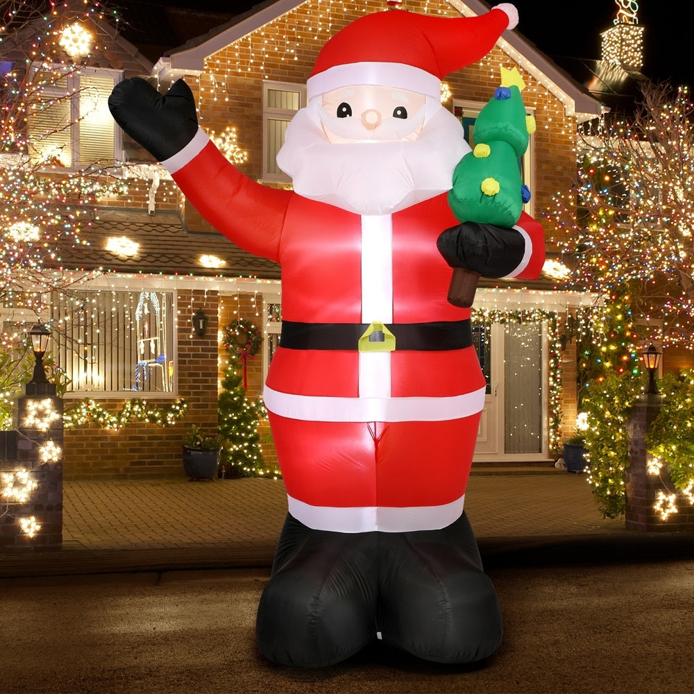 Tinseltown Christmas Inflatable Santa Claus with LED Lights 360cm