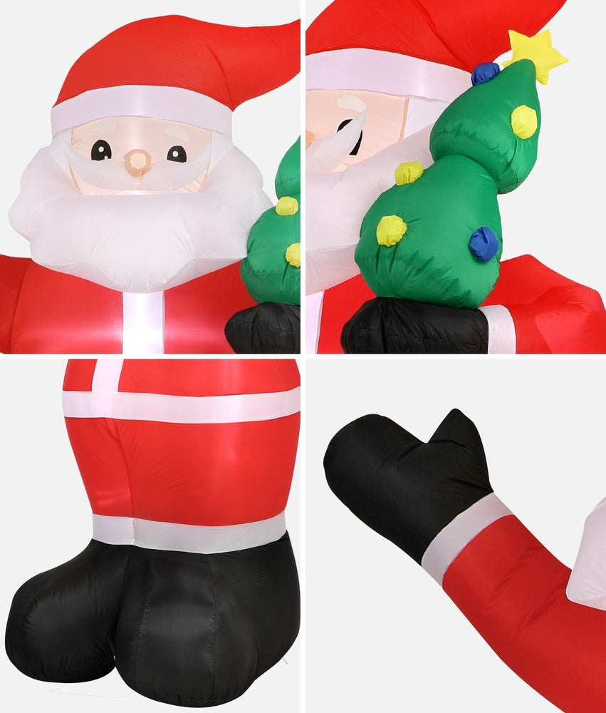 Tinseltown Christmas Inflatable Santa Claus with LED Lights 360cm