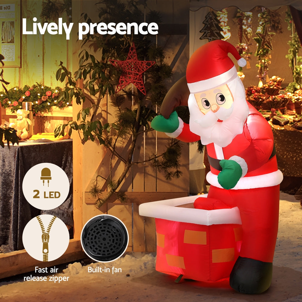 Glistening LED Santa Claus Inflatable for Joyful Christmas Decorations