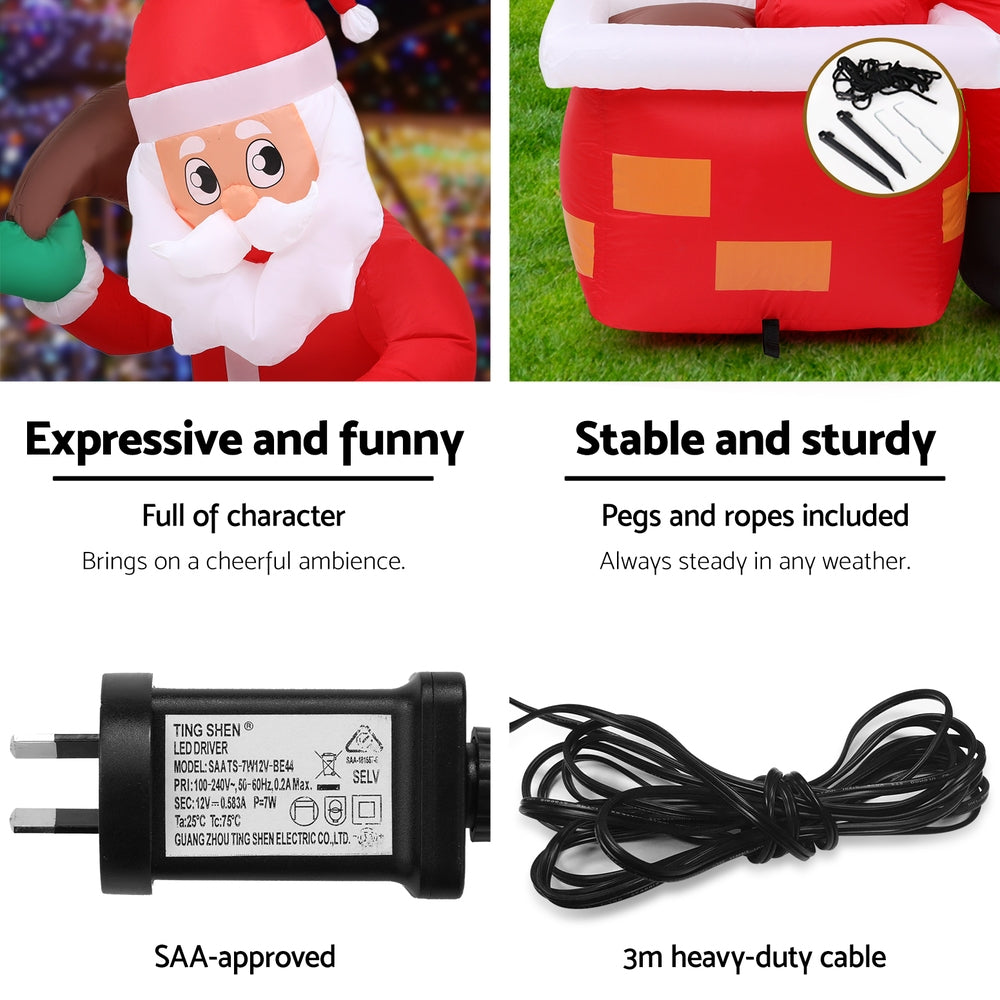 Glistening LED Santa Claus Inflatable for Joyful Christmas Decorations