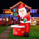 Glistening LED Santa Claus Inflatable for Joyful Christmas Decorations - Close-Up Angle