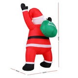 Jingle Jollys Christmas Inflatable Santa Climbing LED Illuminated Decorations 1.9M - Side View